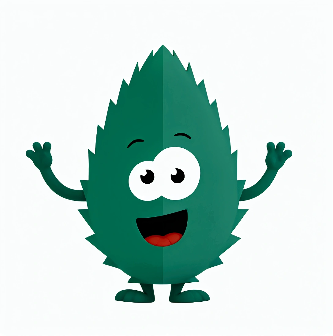 cartoon green leaf with arms and legs with eyes and raised hands, com folhas verdes de Cannabis, pot leaf, cute woodland creature, marihuana leaf, herb cutie mark, herb, Illustrates??the mascot's, cartoon character fofo, your name is green, simple cartoon style, marihuana!, a character based on a haggis, anthropomorphic cactus, cartoon illustration, animation character, marihuana greenery, Cartoon character of a man in sunglasses and blue shirt, animation character, stylized character, animation style rendering, 3d stylized, Arnold Maya rendering, Stylized 3D rendering, toon render screenshot, 3d character, 3d character, Stylized 3D rendering, 3D character rendering, cartoon character, Personagem de close up, character posing, (Pixar-style) (master part:1.2) (bokeh) (best qualityer) (skin detailed) (detailed texture) (8K) (Argilla) (cinematic lighting) (sharp focus