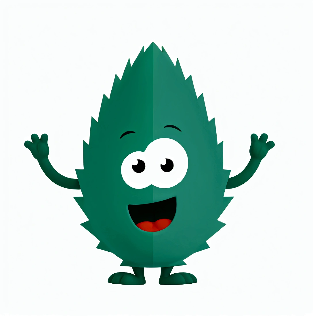 cartoon green leaf with arms and legs with eyes and raised hands, com folhas verdes de Cannabis, pot leaf, cute woodland creature, marihuana leaf, herb cutie mark, herb, Illustrates??the mascot's, cartoon character fofo, your name is green, simple cartoon style, marihuana!, a character based on a haggis, anthropomorphic cactus, cartoon illustration, animation character, marihuana greenery, Cartoon character of a man in sunglasses and blue shirt, animation character, stylized character, animation style rendering, 3d stylized, Arnold Maya rendering, Stylized 3D rendering, toon render screenshot, 3d character, 3d character, Stylized 3D rendering, 3D character rendering, cartoon character, Personagem de close up, character posing, (Pixar-style) (master part:1.2) (bokeh) (best qualityer) (skin detailed) (detailed texture) (8K) (Argilla) (cinematic lighting) (sharp focus