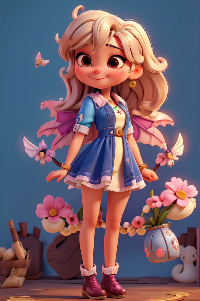 create a high quality image , with great resolution and a female character , let it be a fashionable fact from CHARM IT! BRAZIL that loves combining accessories and that is fun when we look at it and that enchants all the girls that look at it, it is beautiful and cute and has wings