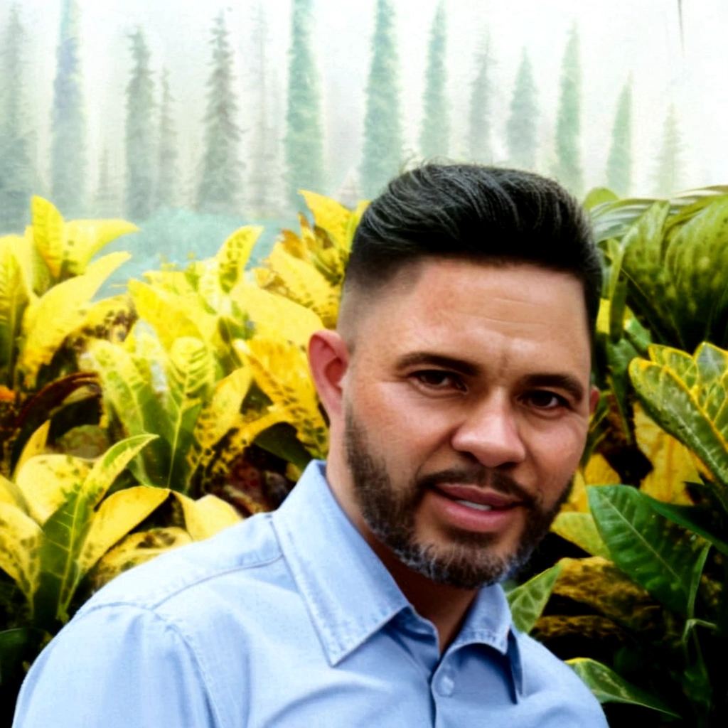 there is a man standing in front of a bush wearing a blue shirt, Jose Moncada, eloymorales, rise of henry, vitor maristane, portrait of Danny González, joel torres, david villegas, Herald Ortega, juan diaz channels, José Miguel Roman France, luis nieves sr., profile image, christian orrillo, André Rios