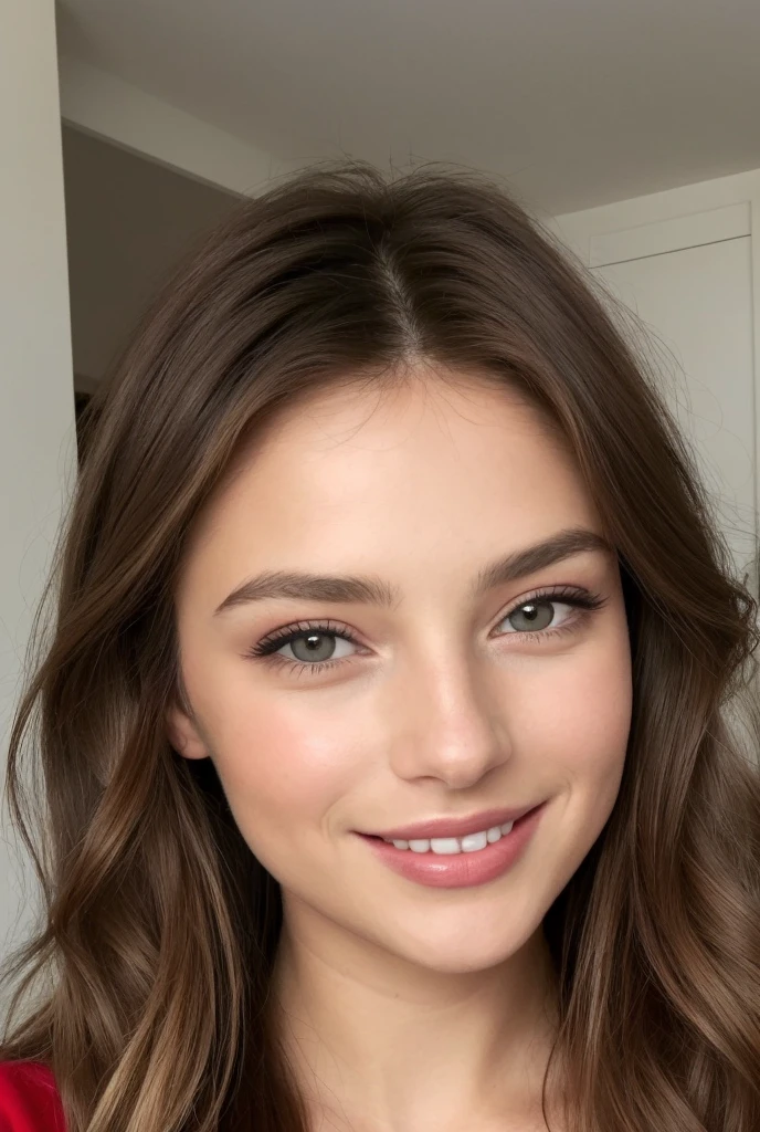 Une jeune femme brune, d'une beauté saisissante, se tient devant toi. Ses cheveux noirs et soyeux encadrent un visage délicat, aux traits fins et harmonieux. Ses grands yeux marron scintillent avec une lueur mystérieuse et captivante. Sa peau est lumineuse, légèrement hâlée, et ses lèvres, d'un rouge naturel, forment un sourire doux et envoûtant. Elle dégage une élégance naturelle et une présence magnétique qui attirent les regards sans effort.