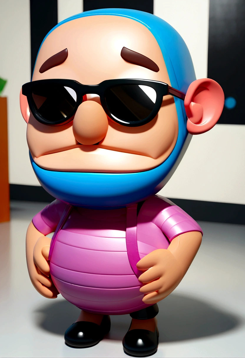 Cartoon character of a man in sunglasses and blue shirt, animation character, stylized character, animation style rendering, 3d stylized, Arnold Maya rendering, Stylized 3D rendering, toon render screenshot, 3d character, 3d character, Stylized 3D rendering, 3D character rendering, cartoon character, Personagem de close up, character posing,  (Pixar-style) (master part:1.2) (bokeh) (best qualityer) (skin detailed) (detailed texture) (8K) (Argilla) (cinematic lighting) (sharp focus, low polly