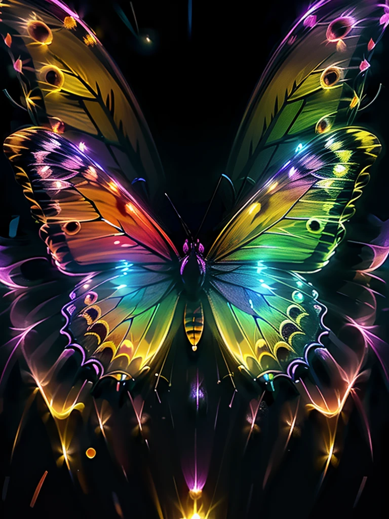 This stunning macro photo captures a full-color butterfly illuminated by gorgeous volumetric lighting