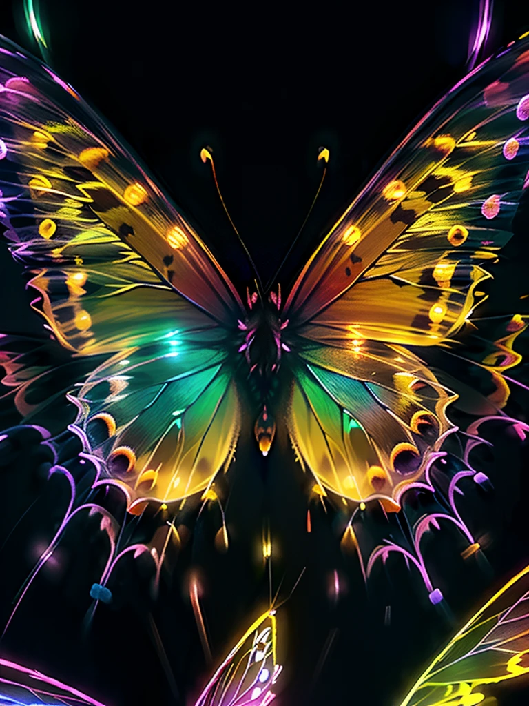 
This stunning macro photo captures a full-color butterfly illuminated by gorgeous volumetric lighting