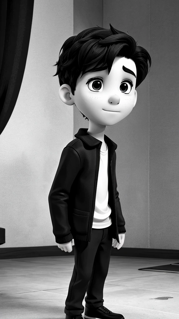 The boy and his black and white world