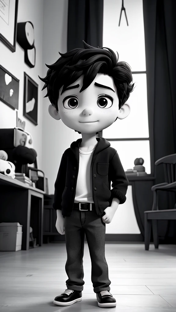 The boy and his black and white world 