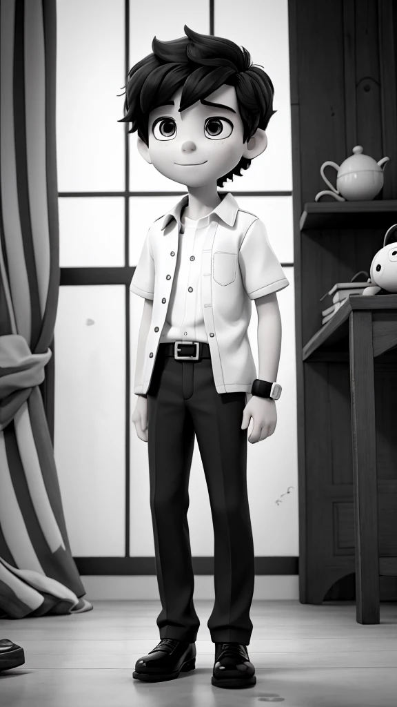 The boy and his black and white world