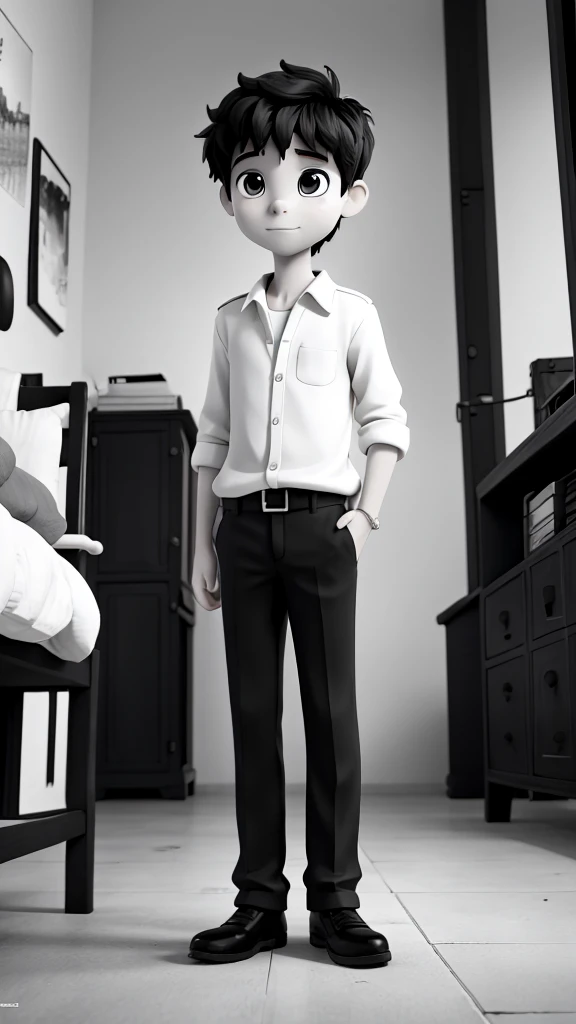 The boy and his black and white world