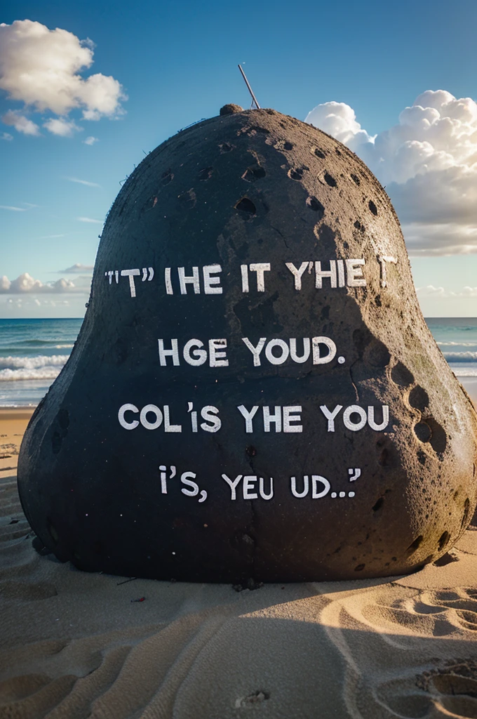 text written in the cloud "It's okay God I trust You" in English, with beach background