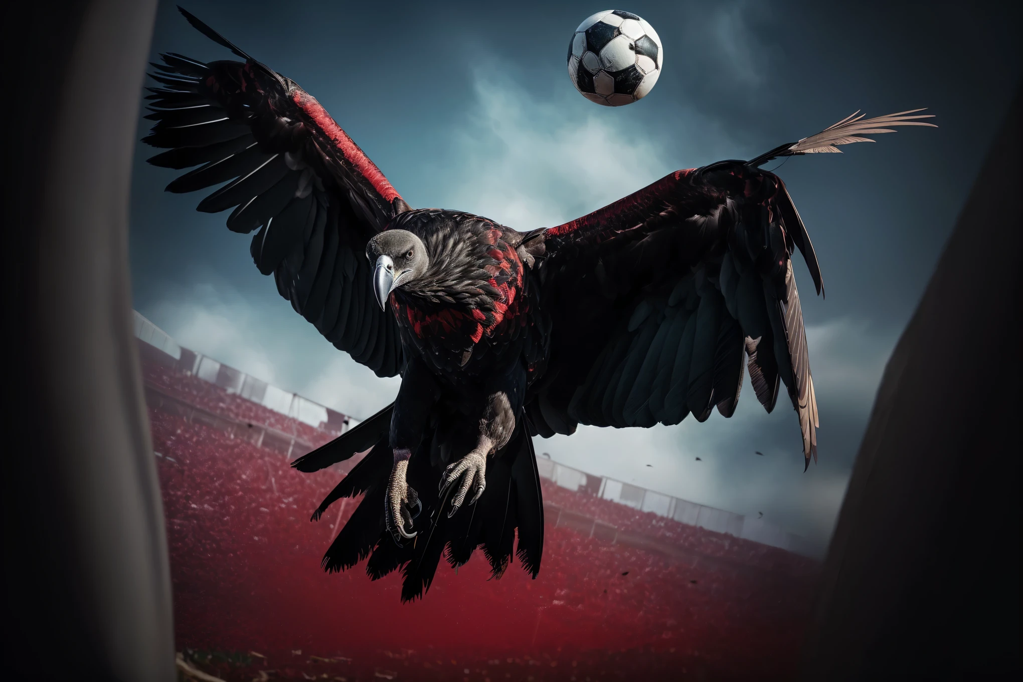 vulture flying with open wings 4k
