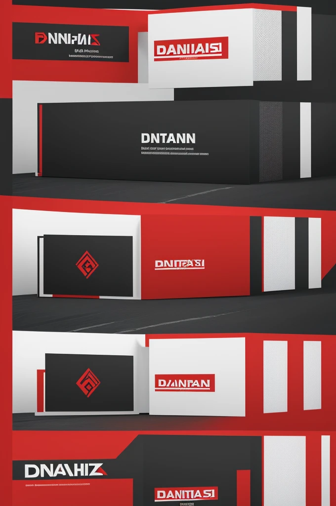 Make a logo for my businesses of construction materials named "dantas". Make it look modern, professional and clean. Use elements that can make it look better if needed. Use the colors red white black and other ones that can make it looke better.