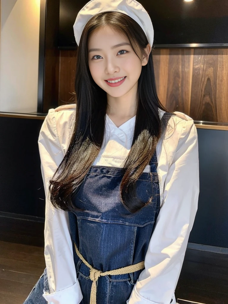 (Commemorative photo of a super cute Korean high school girl waitress:1.2)(grin,Smile)(Beautiful Sweat:1.1)(16K, RAW Photos, Highest quality, masterpiece: 1.2),(Super cute hairstyle for black hair) Super detailed, Super Resolution, (Genuine, Genuine photos: 1.37), Portraiture, High-resolution RAW color photos, Professional photos, Very detailed, 8k wallpaper, Very detailed CG Unity 8k wallpaper, Very detailed beautiful girls, Very detailed faces, ((whole body)), beautiful woman, Huge breasts,(huge boobs:1.1) (Big Boobs:1.1), Beauty college student (Naked Apron:1.1),high school girl, Korean Girls,(K-POP Female Idols), (Idol-class beauty)(Beautiful high school girl:1.1)(Nice restaurant)(18-year-old)(Waitress costumes:1.1)(Group photo:1.1)(Not wearing pants:1.1)(NSFW:1.1)