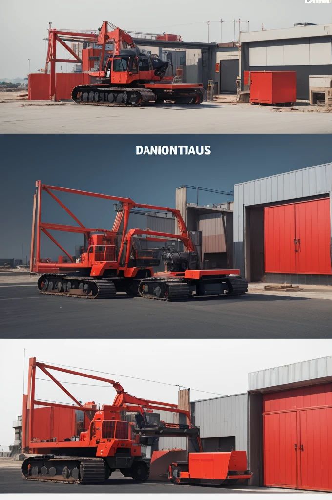 Make a logo for my businesses of construction materials named "dantas". Make it look modern, professional and clean. Use elements that can make it look better if needed. Use the colors red white black and other ones that can make it looke better. Implement construction machinery in the logo.