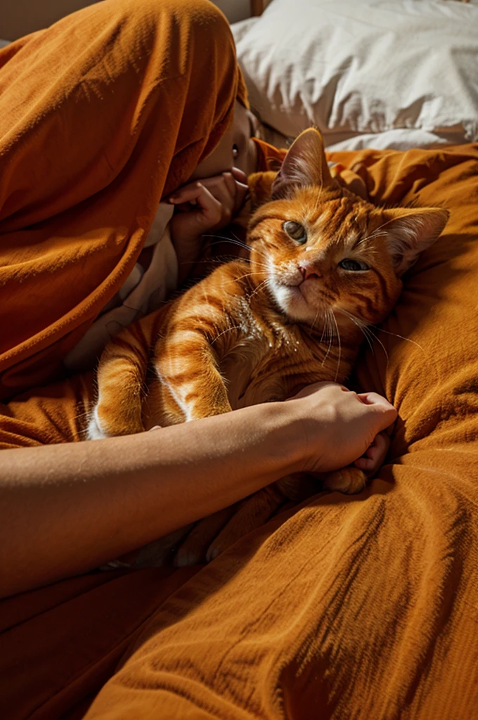 Orange cat sleeping