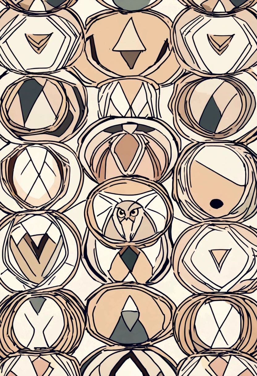 /Imagine Prompt: wise owl, geometric illustration, School emblem, In circles, A simple photo -- no people or surroundings, detailed