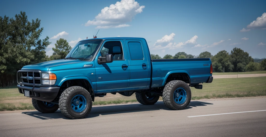 blue truck shaped drawing