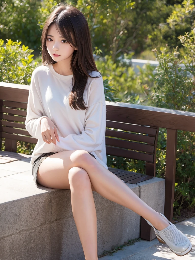 1girl, sitting, crossing legs