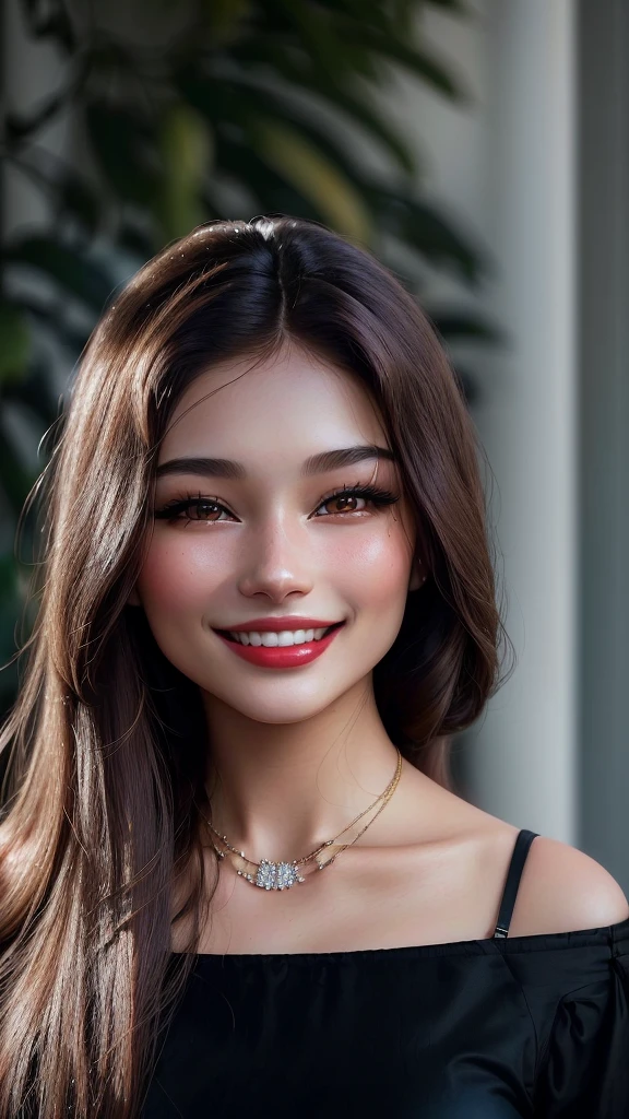 smiling woman with long brown hair and red lipstick posing for a picture, portrait sophie mudd, natasha tan maciej kuciara, beautiful and smiling, cheeky smile with red lips, alina ivanchenko, anastasia ovchinnikova, viktoria gavrilenko, aleksandra waliszewska, magdalena radziej, headshot profile picture, beautiful mexican woman