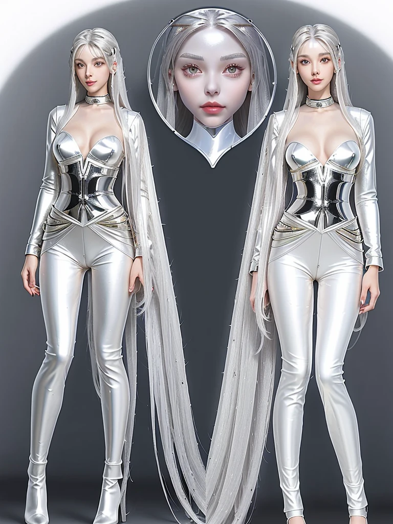 (Anatomically normal:1.8)、(9Life-size small face:1.8)、(She has an extreme exhibitionism habit and has a strong desire for everyone to see her naked.:1.8)、(She suddenly wanted to show off her beautiful bust to the viewers who were in love with her, so she took off her bra. She is a super beautiful gravure idol with a beautiful, slim and slender figure.:1.8)、(Super long, shiny, super straight silver hair that reaches down to her waist:1.8)、(Long, straight, silver hair that didn't get torn by the wind and fell straight down to her waist.:1.8)、(頭の上から綺麗な足のBare toesまで写っている上半身だけ全裸の全身写真:1.8)、Professional top-class gravure idol、(She is a very attractive woman with a beautiful hourglass figure and a completely naked upper body.:1.8)、(Thin and slender build:1.8)、(A naked waist that's too thin:1.8)、(Smooth, white, wrinkle-free skin all over the body:1.8)、Exposed, bare, beautiful legs that are too long and too thin、(The beauty of her naked legs, so thin:1.8)、(Professional top-class gravure idolらしい上半身が全裸になって全裸の綺麗な乳房を強調したセクシーな直立して綺麗で細い足を揃えているポーズ:1.8)、(頭の上から綺麗な足のBare toesまで写っている直立して立っているポーズの全身写真:1.8)、Bare deep collarbone、Naked smooth shoulders、Naked Deep Cleavage、The exposed upper body is completely naked. The young, firm, firm breasts are large and beautiful.:1.8)、(With her upper body completely naked, everyone can see her proud pink areola and erect, prominent nipples.:1.8)、The proud, protruding upper body shows off her bare breasts.、(The desire to show off beautifully shaped, large breasts while completely naked:1.8)、Dynamic Effects、Written boundary depth、Cinematic Light、Lens flare、Ray Tracing))、Fantasy、Big, beautiful blue eyes、A beautiful, symmetrical face、(Too beautiful small face:1.8)、A beautiful and small face created by a professional makeup artist to perfection、(A beautiful woman with a small face that is so beautiful you can't help but stare.:1.8)、Bare toes、jewelry、(Anatomically normal:1.8)、(No anatomical abnormalities:1.8)、(Professional top-class gravure idolらしい上半身が全裸になって見事に露出した上半身が全裸の垂れていない張りのある綺麗で大きな乳房を強調したセクシーなポーズ:1.8)、(立っている全身の姿の頭の上から足のBare toesまで写っている全身写真:1.8)、(Her beautiful legs are neatly aligned:1.8)、(She looks at the viewer with a look of genuine love and desire.:1.8)、(She was only wearing a pair of high quality, branded, ultra compact violet panties.:1.8)、(The upper body is completely naked:1.8)、(The upper half of the body is completely naked and not wearing anything:1.8)、(The upper body is completely nakedになって若さのある垂れていない張りのある綺麗な形の全裸の乳房:1.8)、(With her topless body exposed, her tiny waist was beautifully exposed:1.8)、(Her upper body was completely naked and exposed, revealing her beautiful pink areola and prominent, erect, naked nipples.:1.8)、(Her bare upper body is completely naked and exposed, revealing her beautiful vertically split bare navel.:1.8)、(A photo of a gravure idol completely naked from the waist up, taken by a professional photographer in a photo studio.:1.8)、(Anatomically, there is no abnormality in the face.:1.8)、(Anatomically, there are no abnormalities in the upper body.:1.8)、(Anatomically, there are no abnormalities in the entire body.:1.8)、(No anatomical abnormalities in the upper body:1.8)、(No anatomical facial deformities:1.8)、(Anatomically, there is no abnormality in the face.:1.8)、A beautiful topless woman、(Anatomically normalな体全体:1.8)、(A very beautiful, very pretty, very attractive woman was completely naked from the waist up, revealing her young, firm, beautifully shaped breasts, her extremely slim waist, and her long, slender, beautiful legs, all wearing only a pair of ultra-compact, branded violet-colored sexy panties.:1.8)、(The upper body is not wearing anything:1.8)、(She was wearing only a pair of violet, very compact panties.:1.8)、(One topless girl:1.8)、、breasts out,show off breasts