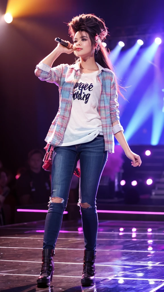 Walking like a model on stage 