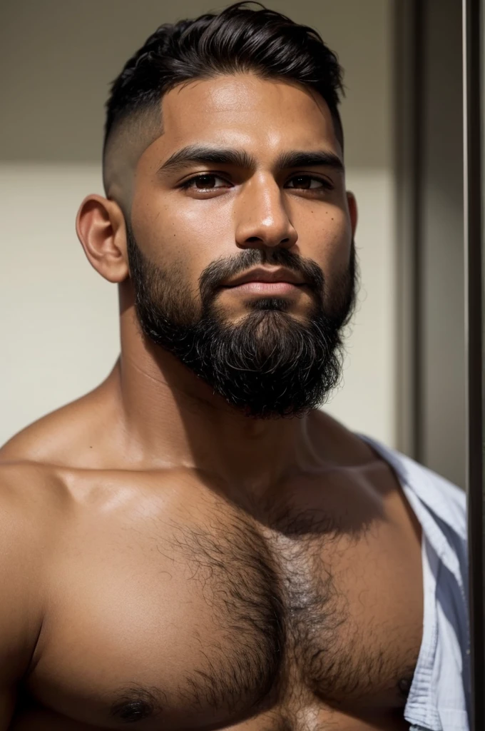 Brown man, Criminal, shaven hair, closed beard, criminal recognition