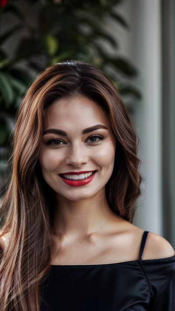 smiling woman with long brown hair and red lipstick posing for a picture, portrait sophie mudd, natasha tan maciej kuciara, beautiful and smiling, cheeky smile with red lips, alina ivanchenko, anastasia ovchinnikova, viktoria gavrilenko, aleksandra waliszewska, magdalena radziej, headshot profile picture, beautiful mexican woman