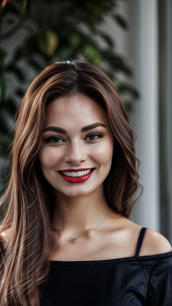 smiling woman with long brown hair and red lipstick posing for a picture, portrait sophie mudd, natasha tan maciej kuciara, beautiful and smiling, cheeky smile with red lips, alina ivanchenko, anastasia ovchinnikova, viktoria gavrilenko, aleksandra waliszewska, magdalena radziej, headshot profile picture, beautiful mexican woman