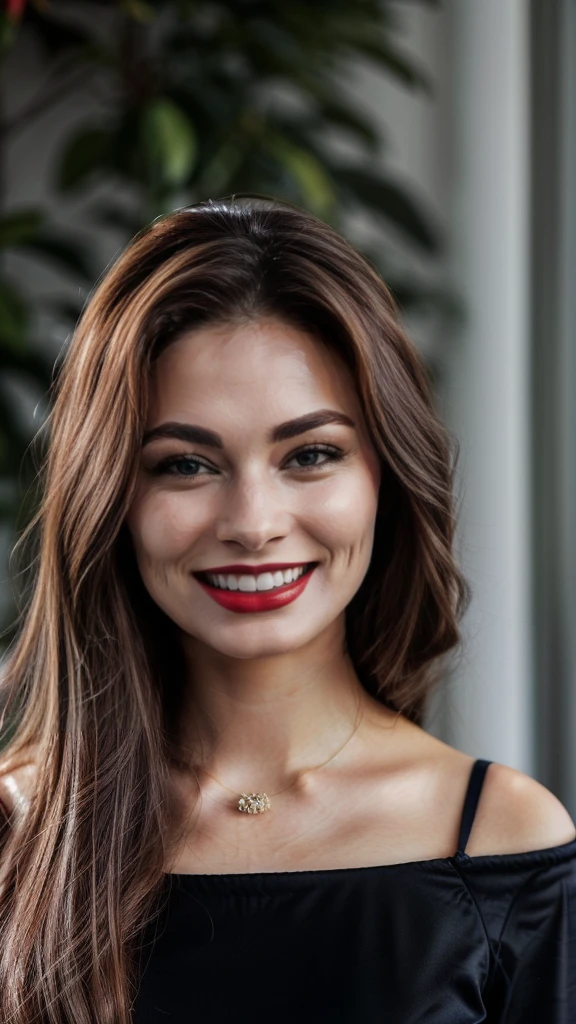 smiling woman with long brown hair and red lipstick posing for a picture, portrait sophie mudd, natasha tan maciej kuciara, beautiful and smiling, cheeky smile with red lips, alina ivanchenko, anastasia ovchinnikova, viktoria gavrilenko, aleksandra waliszewska, magdalena radziej, headshot profile picture, beautiful mexican woman