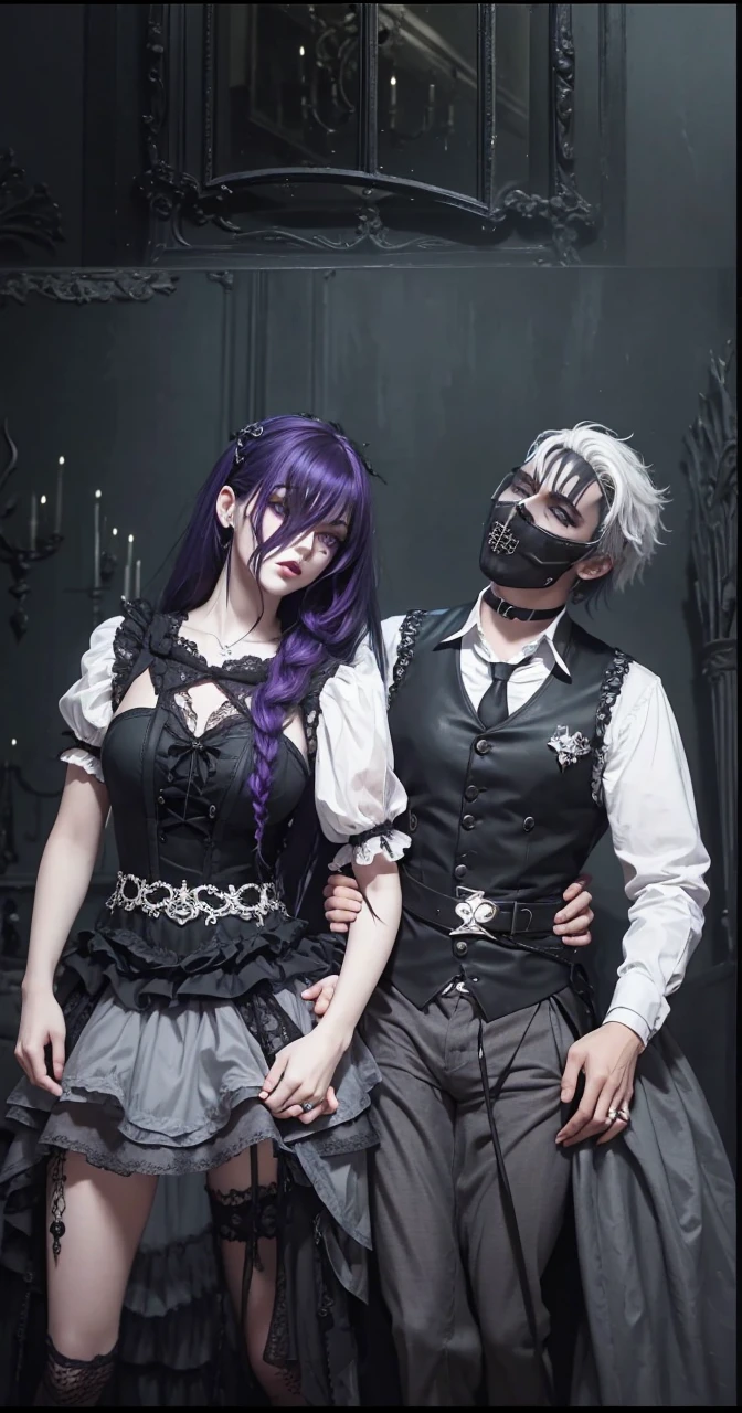 there are two people that are in a dark room, imvu, gothic romance, gothic harts, kissing together cutely, inspired by Bálint Kiss, secondlife, dark roma nce, gothic horror vibes, gothic!!, darkwave goth aest hetic, dark and gothic, second life avatar, kiss, dar k!!!, creepy pose, & a dark, tumblr