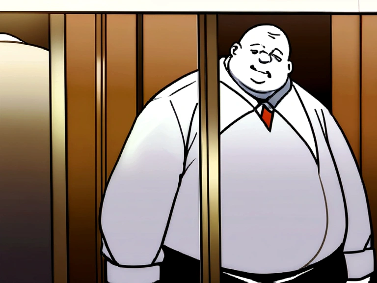 Very fat old scary lady in an elevator with a 12 year old boy 