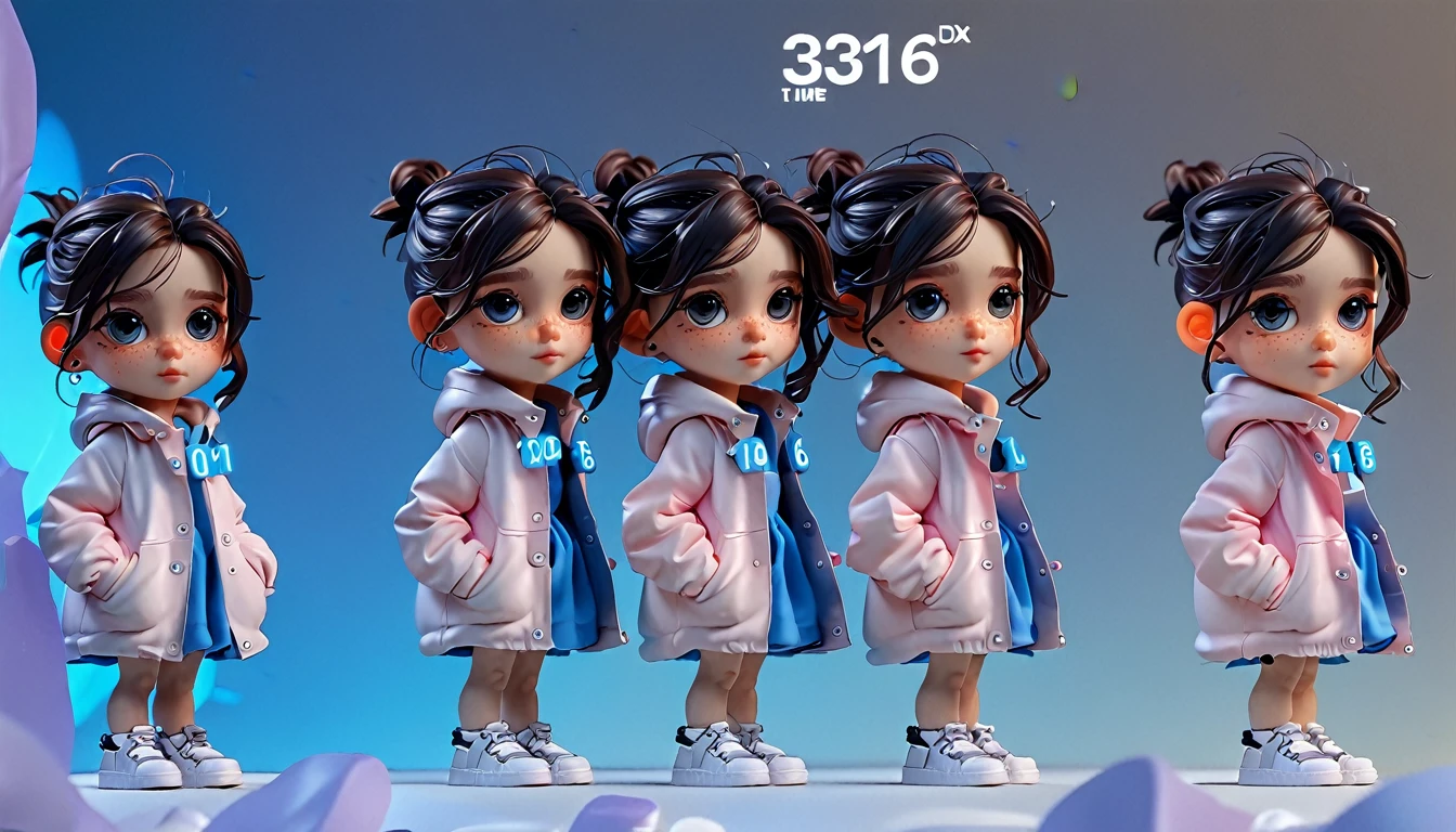  1.【Three View】whole body，Generate three views，First front view Second side view，The third rear view 2.【style】泡泡玛特style3.【Subject Description】Girl IP characters，Beautiful bright big eyes，Exquisite features，身穿粉色Malaysia娘惹传统衣服，Malaysia，Traditional clothing, Traditional Clothing， Traditional Nyonya clothing, , Traditional Beauty, Wearing a pink floral coat, Wearing gorgeous lace clothes,4.【Material】Entity Model，Blind Box Toys，Smooth and delicate，3D dyeing，OC Rendering，glowing body，Soft Light，Clean background，Borderless，8K，HD，Super noise reduction，Highest quality，Super high quality home 4.【Material】Entity Model，Blind Box Toys，Smooth and delicate，3D dyeing，OC Rendering，glowing body，Soft Light，Clean background，Borderless，8K，HD，Super noise reduction，Highest quality，Super high quality home 2.【style】泡泡玛特style3.【Subject Description】Girl IP characters，Beautiful bright big eyes，Exquisite features，
4.【Material】Entity Model，Blind Box Toys，Smooth and delicate，3D dyeing，OC Rendering，glowing body，Soft Light，Clean background，Borderless，8K，HD，Super noise reduction，Highest quality，Super high quality home 5.【size】--ar 16:9