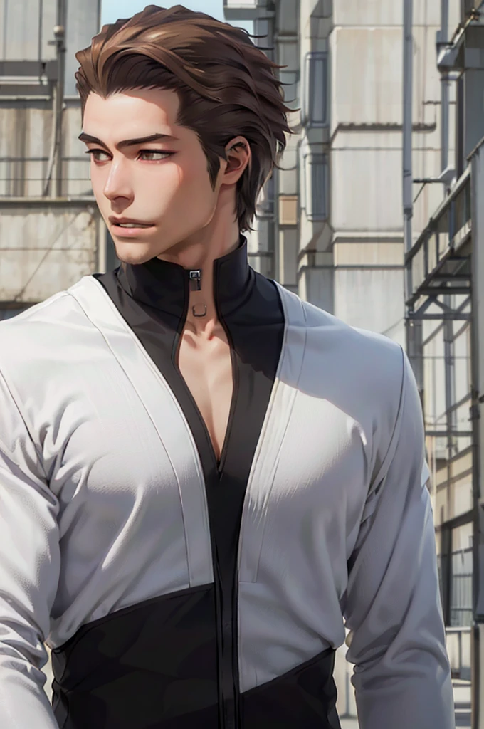 Aizen, (brown hair), black winter male overcoat black clothing,(masterpiece, best quality:1.2), cowboy shot, solo, male focus, 1boy, looking at viewer,dark formal suit, black formal outfit, black coat, walking straight,(photorealistic:1.4), (masterpiece, sidelighting, finely detailed beautiful eyes: 1.2),black leather gloves,masterpiece, best quality, ultra high res, highly detailed,