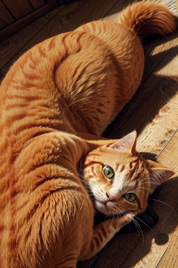 Orange cat lying down