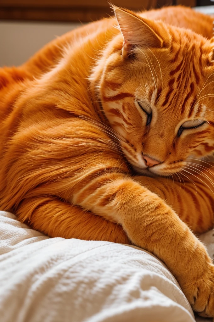 Sleeping orange cat