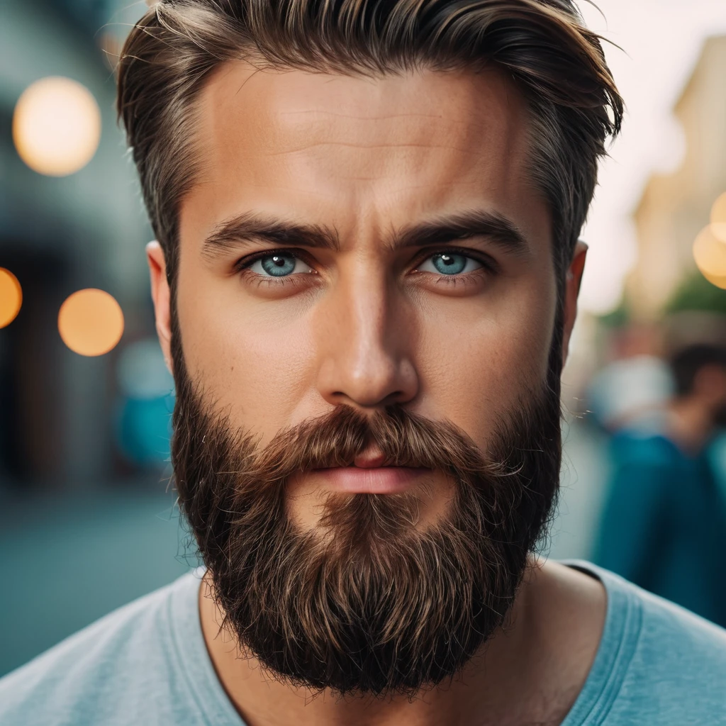 cinematic photo h3nryk4v1l , beard, grey eyes, Cute photo, movie еще, action SHOT . 35mm photography, movie, hips, professional, 4K, very detailed