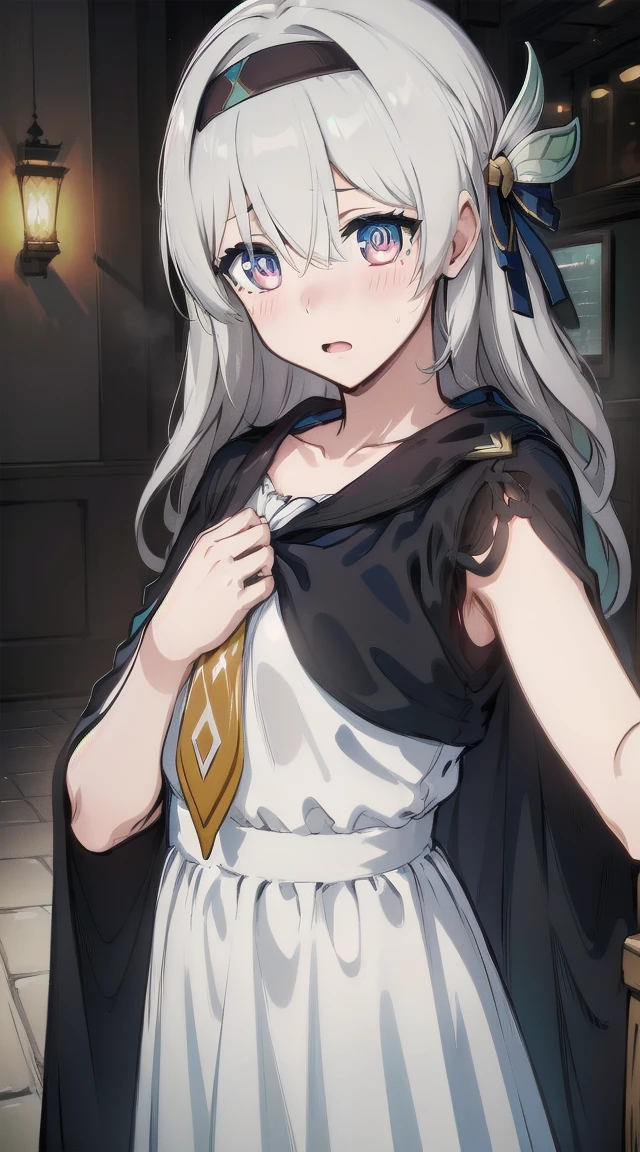 1girl,
BREAK ((fireflycus, hairband, hair ornament, grey hair, :1))
BREAK ((flat chest,idol costume,flustered,blushing,red:1.5))
BREAK indoors,
BREAK looking at viewer,
BREAK (masterpiece:1.2), best quality, high resolution, unity 8k wallpaper, (illustration:0.8), (beautiful detailed eyes:1.6), extremely detailed face, perfect lighting, extremely detailed CG, (perfect hands, perfect anatomy),