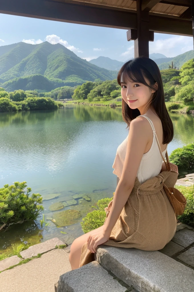 ((Highest quality)), ((masterpiece)), (detailed),Perfect Face,Japanese,landscape,Beauty,cute,Upper Body