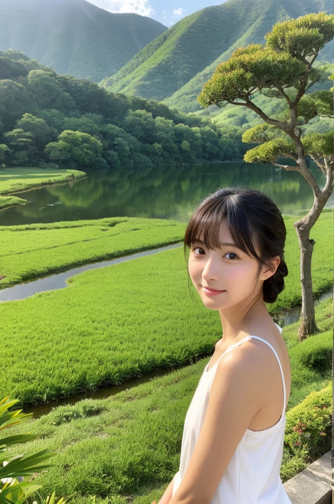 ((Highest quality)), ((masterpiece)), (detailed),Perfect Face,Japanese,landscape,Beauty,cute,Upper Body