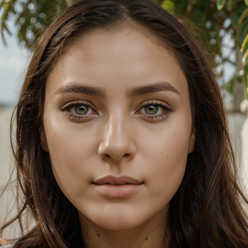 Latina, green eyes, beauté, femme magnifique, grosse poitrine, visage de face