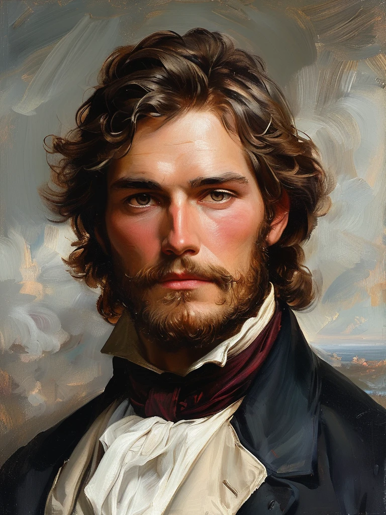 masterpiece,Best quality,portrait of a ruggeDly hanDsome palaDin,soft hair,muscular,half boDy,masculine,mature,salt anD pepper hair,skin,hairy,D & D,fantasy,difficult,elegant,highly DetaileD,Digital painting,ArtStation,conceptual art,smooth,sharp focus,illustration,style of Franz Xaver Winterhalter,Oil painting,