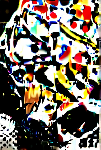 punctuation_9, punctuation_8_High above, punctuation_7_High above, profile photo of , dark blonde short hair, round glasses, eyes browns, paint stains on cheeks, textura de pele realista, detailled image, close-High above, HD32k