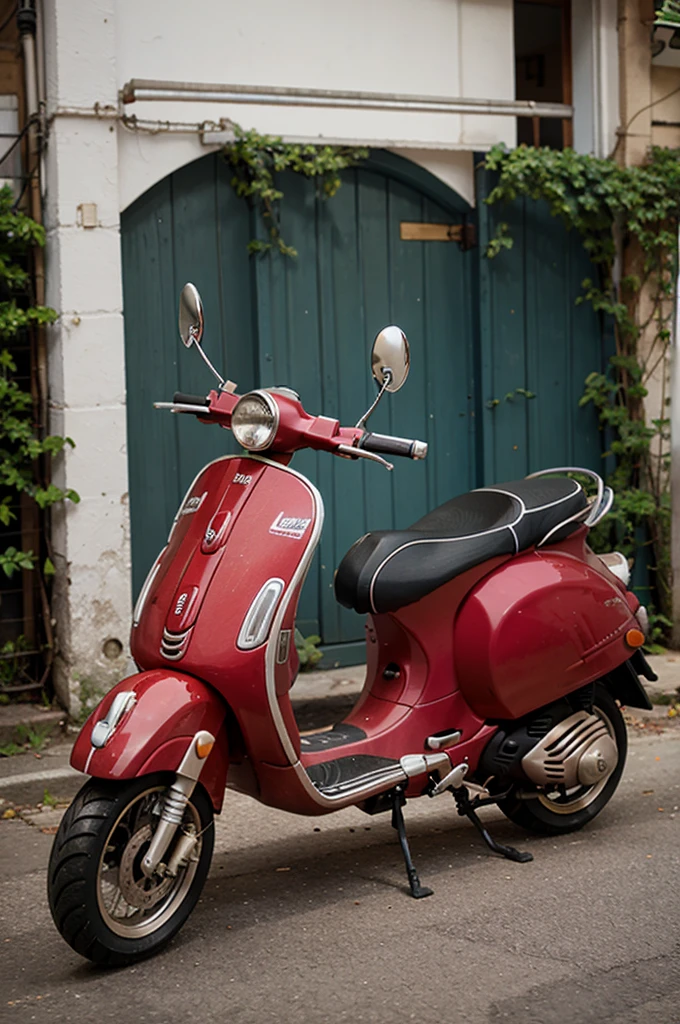 on a Vespa