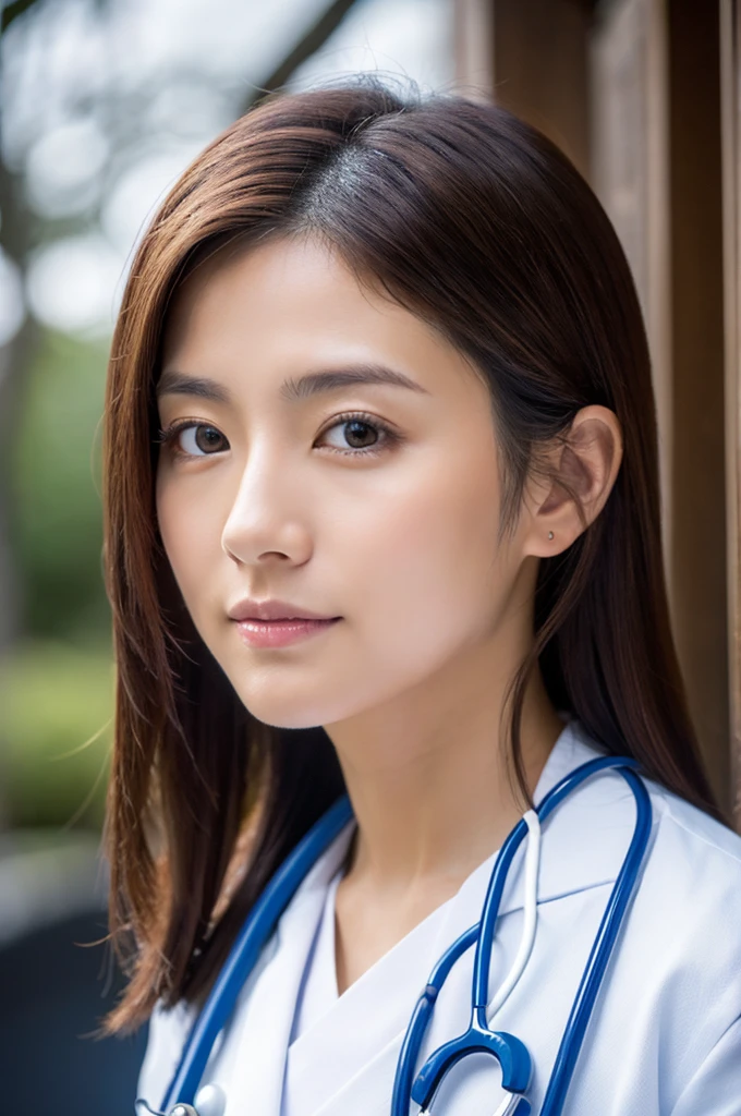 ((Highest quality)), ((masterpiece)), (detailed),Perfect Face,Japanese,Female doctor,White