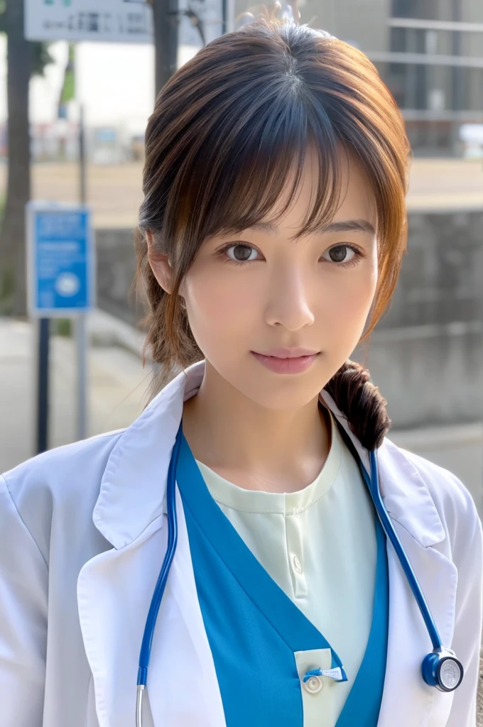 ((Highest quality)), ((masterpiece)), (detailed),Perfect Face,Japanese,Female doctor,White