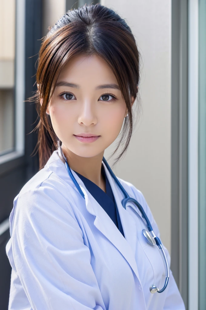 ((Highest quality)), ((masterpiece)), (detailed),Perfect Face,Japanese,Female doctor,White