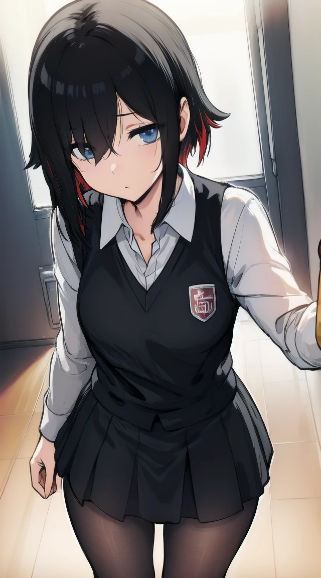 1girl,((black red multicolor hair)),((grey eyes ))
BREAK (( flat breasts, hair ribbon, thighs, , ruby rose, black hair, short hair,ruby_rose, boots, pantyhose,t
:1))
BREAK ((blank eyes, highschool uniform, mind control,:1.4))
BREAK indoors,
BREAK looking at viewer,
BREAK (masterpiece:1.2), best quality, high resolution, unity 8k wallpaper, (illustration:0.8), (beautiful detailed eyes:1.6), extremely detailed face, perfect lighting, extremely detailed CG, (perfect hands, perfect anatomy),
