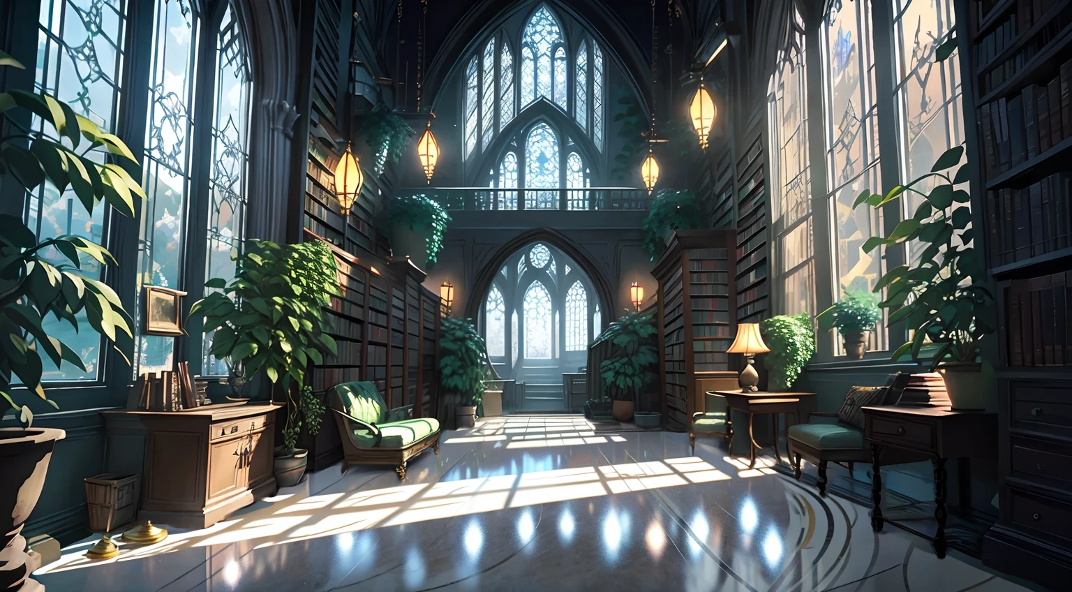 The floor was replaced with fine marble, transform into a 360 image