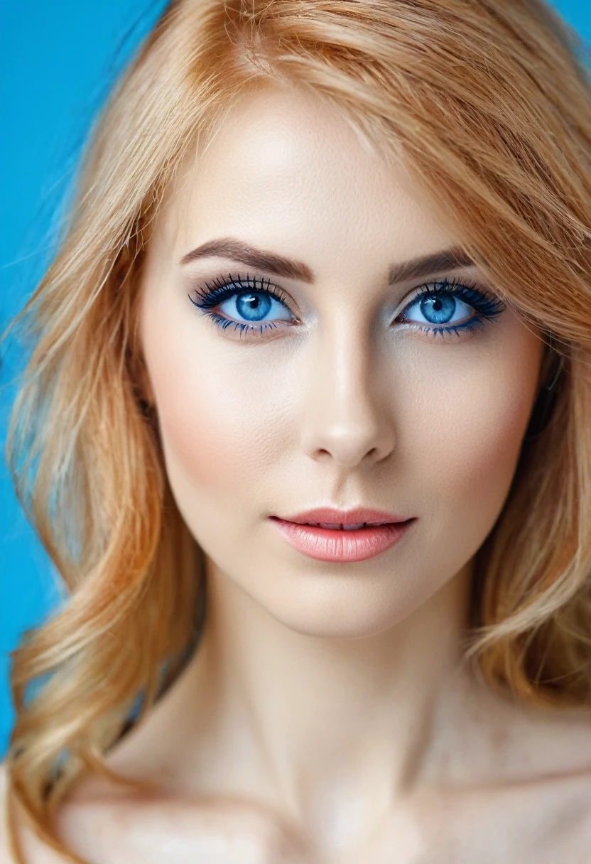 a woman with beautifull strowberry blond hair , eyes blue portrait