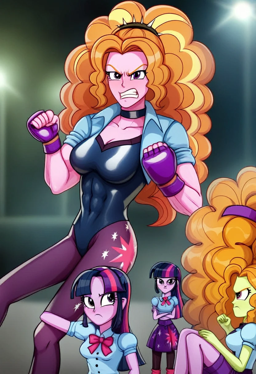 Eqg  . Twilight sparklr  boxing   adagio angry in the  bodystocking
