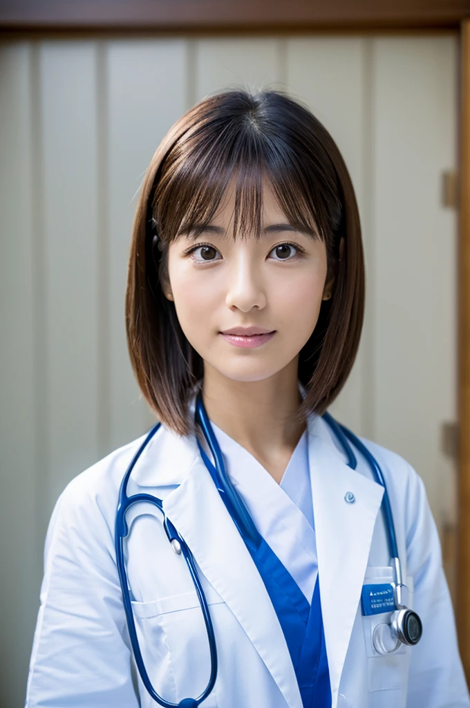 ((Highest quality)), ((masterpiece)), (detailed),Perfect Face,Japanese,Female doctor,White